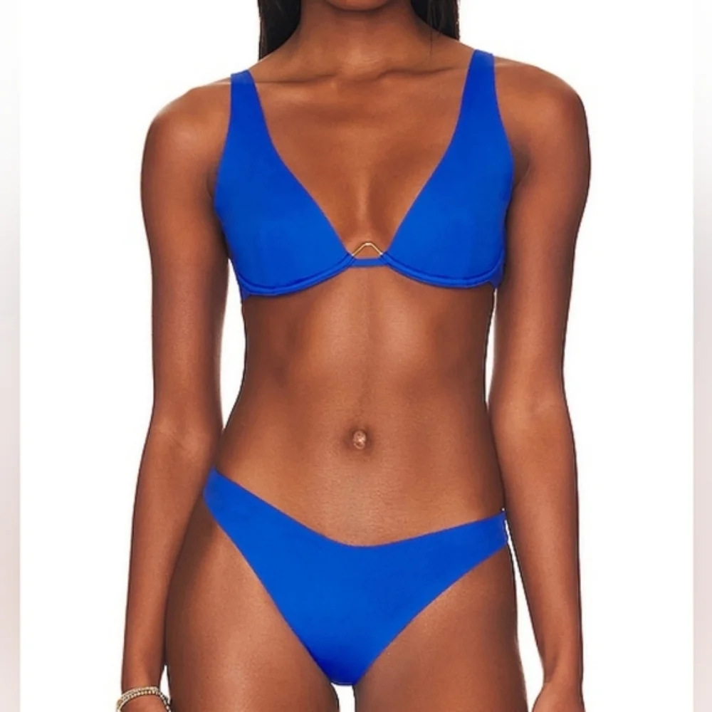 L*Space Seamless Alana Fused Cabana Bikini Set Aura Blue - Picture 5 of 8